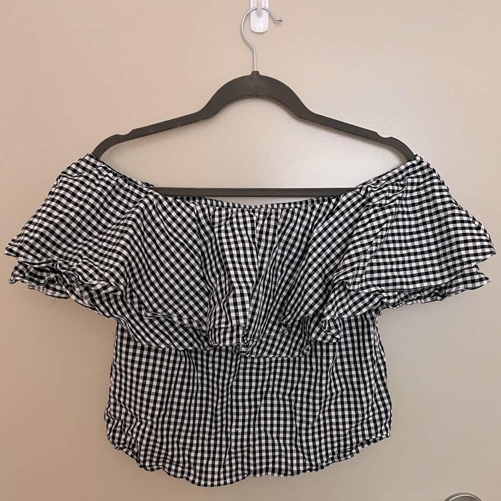 Off the shoulder, plaid summer top